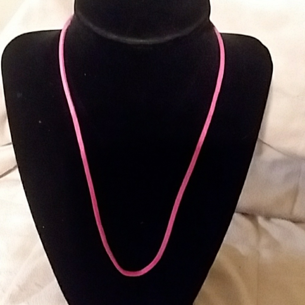 Lot of 10 hot pink suede necklaces